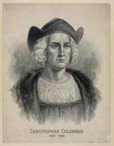 Portret van Christoffel Columbus (1451 - 1506), ca. 1892 (lithografie)