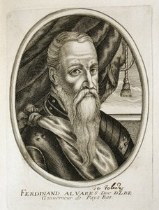 Portret van de Hertog van Alba (1507-1582) (gravure) door Unbekannter Künstler
