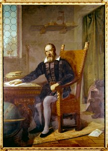 Portret van Galileo Galilei genaamd Galilee (1564 - 1642) - Anoniem schilderij - Lastra a Signa, villa selva, Italië door Unbekannter Künstler