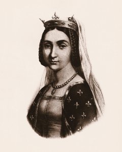 Portret van Jeanne van Frankrijk of Valois (1464-1505) Koningin van Frankrijk. gravure door Unbekannter Künstler