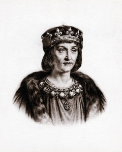 Portret van Lodewijk XII (1462-1515), koning van Frankrijk. Gravure door Unbekannter Künstler