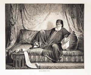Portret van Mehemet Ali (1769-1849) Vicekoning van Egypte Illustratie uit de Atlas van Egypte door Unknown