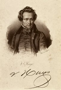 Portret van Victor Hugo (lithografie) door Unbekannter Künstler