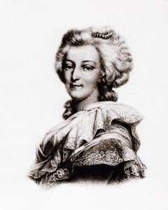Portret van de koningin van Frankrijk Marie Antoinette van Oostenrijk (1755-1793) Gravure uit de 19e eeuw door Unbekannter Künstler