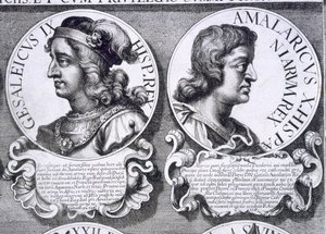 Portretten van Gesalec en Amalaric (litho)