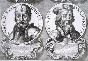 Portretten van Roderic en Pelagius door Unbekannt
