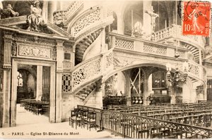 Ansichtkaart/Kerk van Saint Etienne du Mont, le jube/Parijs/Seine/Ile de France/Frankrijk door William M. Timlin