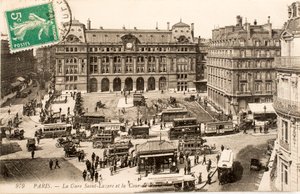 Ansichtkaart/Gare Saint Lazare/Parijs/Seine/Ile de France/Frankrijk door William M. Timlin