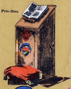 Bid tot God. Geïllustreerd alfabet. Beelden verzameld in Jarville-Nancy, begin 20e eeuw.