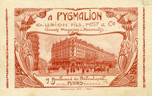 Pygmalion - advertentie voor Frans warenhuis