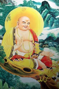 Quan The Am boeddhistische pagode. Lachende Boeddha schilderij. Danang. Vietnam door Unbekannt