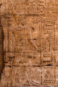 Reliëf, Karnak Tempel, Luxor, Thebe, Egypte, Afrika (foto)