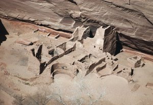 Restanten van Antelope House, Canyon de Chelly National Monument, Navajo Indian Reservation, Arizona, VS (foto) door Benjamin Baud