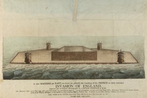 Voorstelling van het Franse vlot dat verondersteld werd Groot-Brittannië binnen te vallen in 1798 (gravure) door Unbekannter Künstler