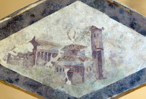 Romeinse villa, fresco van de Domus van Clos de la Lombarde, Narbonne, rond het jaar 200