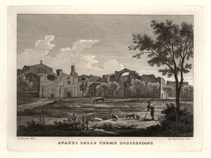 Ruïnes van de Thermen van Diocletianus, Rome door Unbekannt