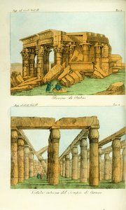 Ruïnes van de Tempel van Kom Ombo, Nubië, en zicht op de Tempel van Karnak, Luxor, Egypte door Unbekannt