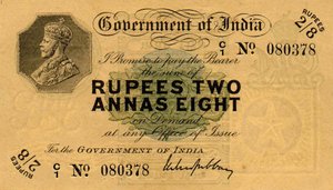Rupees 2 en Annas 8, ca. 1918-26 door Unbekannter Künstler
