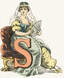 S - Sultane - Kinderalfabet, Editions Gordinne 1920 (gravure)