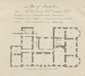 Sandwell Park - Plattegrond van de Hal door Unbekannt