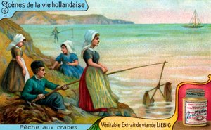 Scènes uit het Nederlandse leven: Krabben vissen door Unbekannter Künstler