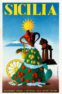 Sicilië - toeristische poster door Unbekannter Künstler