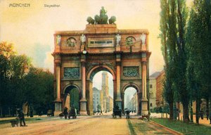Siegestor (Overwinningspoort), eind 19e eeuw (prent) door Unbekannter Künstler