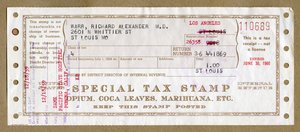 Speciale belastingzegel voor medische opium, cocabladeren en marihuana door Unbekannt