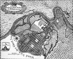 Sint-Petersburg - plattegrond van de Russische stad
