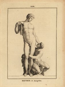 Standbeeld van Bacchus, de Romeinse god van de wijn, en zijn geliefde de jongen satyr Ampelus