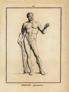 Standbeeld van Hercules Pomarius, Romeinse held en god, met een grote knuppel
