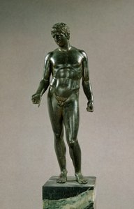 Standbeeld van Mercurius, aanpassing van de Griekse Discophoros van Polyclitus, Romeins, 25-50 n.Chr.