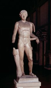 Standbeeld van een jongeling met de attributen van Mercurius, Romeins door Unbekannt