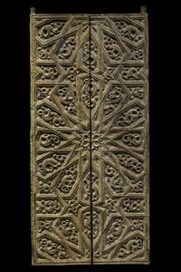 Tabernakeldeur. Spanje, rond 1450-1500. Gesneden en beschilderd hout. Musee du Louvre