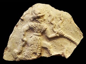 Tablet met Stormgod Ishchali, Isun Larsa, Babylon, Mesopotamië, ca. 2000-1600 v.Chr. door Unbekannt