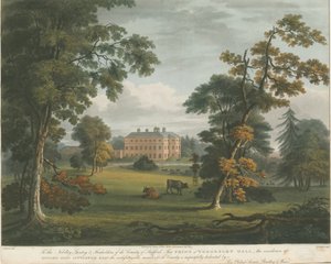 Teddesley Hall: gekleurde aquatint gravure, nd [ca. 1825] door Unbekannt