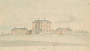 Teddesley Hall: aquarel schilderij, nd [laat 18e eeuw] door Unbekannt