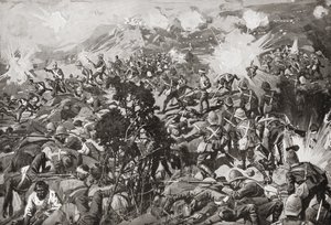 De Slag bij Spion Kop, Tugela River, Natal, Zuid-Afrika, 23-24 januari 1900 tijdens de Tweede Boerenoorlog door Unbekannt