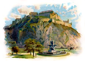 The Castle Rock, Edinburgh door Unbekannter Künstler