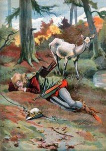 De hinde in het bos