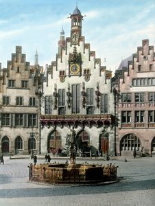 Het stadhuis van Frankfurt heet Römer door Unbekannter Künstler