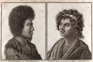 De koning en een voorname dame van Tahiti, ca. 1773 door Unbekannt