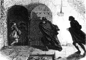 De markies de la Rouerie verrast door de Nationale Garde, ca. 1844 (illustratie) door Unbekannter Künstler