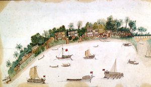 De Rivier Hooghly, Calcutta door Unbekannt