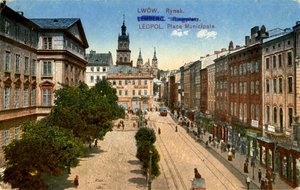 Het Rynokplein in Lviv (Lemberg), Oekraïne