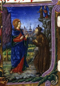 De verzoeking van Christus, 15e-eeuws manuscript door Unbekannter Künstler