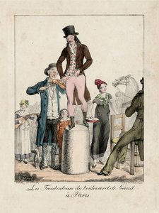 De Troubadours van Boulevard de Gand, Parijs, ca. 1820 (gravure) door Unbekannter Künstler