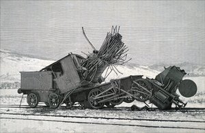 De nasleep van een groot treinongeluk door Unbekannt