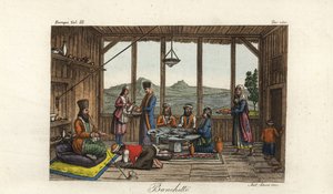 Het banket gehouden voor Dodwell door de Bisschop van Salona in Crisso, Griekenland