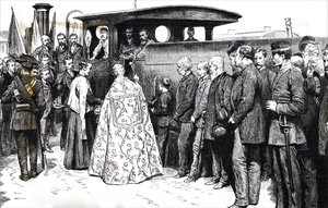 De zegening van een trein in Spanje